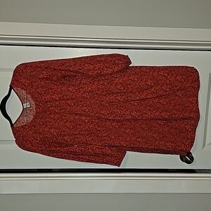 Old Navy Long Sleeve Flowy Flirty Red/Green Floral Summer Dress VGUC Petite Sm